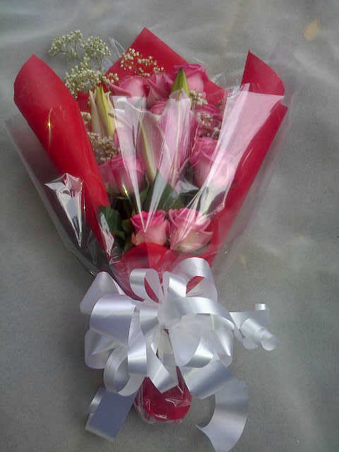 Buket Bunga Mawar Pink Type 2 Surga Kado